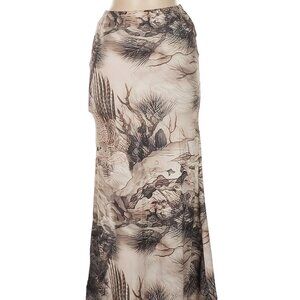 Vintage desert landscape print slip style skirt, Medium